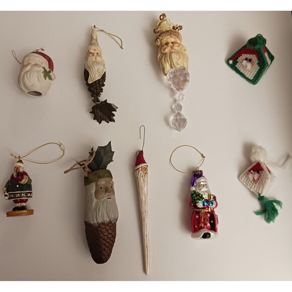 Other - Lot of 9 Different Eclectic Santa Christmas Ornaments